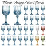 Verres à vin vintage en plastique (24 pièces) - Kf sb a ba fc c f b j - Decorative Events