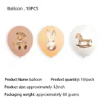 Ballons décoratifs Bébé ours, Lapin et Cheval à bascule (Lot de 18) - Kf sb c db bab c c v - Decorative Events