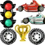 Ballon décoratif géant voiture de course argentée - Kf sbf b f d ca c b e c v - Decorative Events