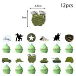 Décorations de cupcakes thème militaire Lot de 12 (lot de 12) - Kf sc e b a d f ab ceae q - Decorative Events