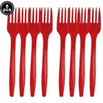 Fourchettes jetables rouges (Lot de 8) - Kf sd a cf c b c c ddc bed - Decorative Events