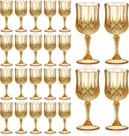 Verres à vin vintage en plastique (24 pièces) - Kf sd a d e bb c b c be d e c cfce - Decorative Events