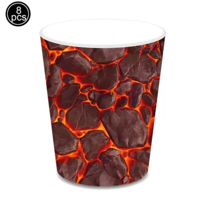 Gobelets jetables thème volcan (Lot de 8) - Kf sea c b f b b f fc d m - Decorative Events