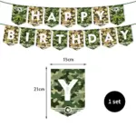 Guirlande “Happy Birthday” camouflage militaire (15 × 21 cm) - Kf sef c cc fb e cab c d aem - Decorative Events