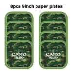 Lot de 8 assiettes en carton camouflage militaire “Camo Hero” (23 cm) - Kf sf bb c d bf f ec f ej - Decorative Events