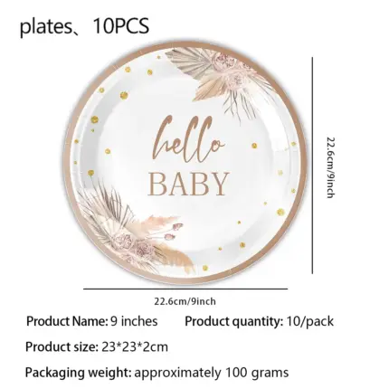 Assiettes jetables “Hello Baby” (Lot de 10) - Kf sfad ace bd a efca - Decorative Events