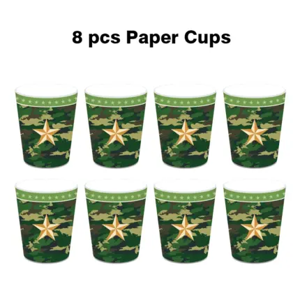 Lot de 8 gobelets en carton camouflage militaire pour fête - Kf sfc a a fa d e c fc ct - Decorative Events