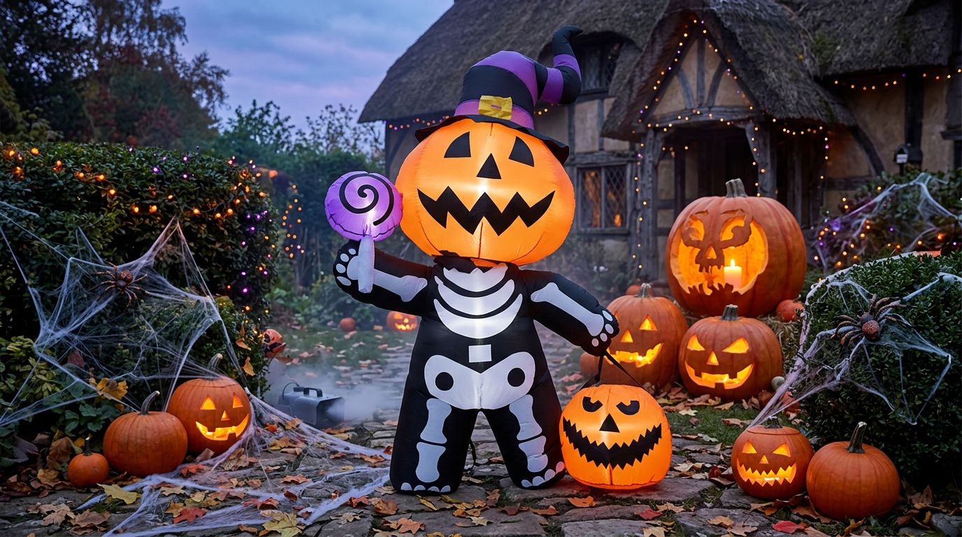 Arche gonflable halloween fantome et chat noir - Decorative Events