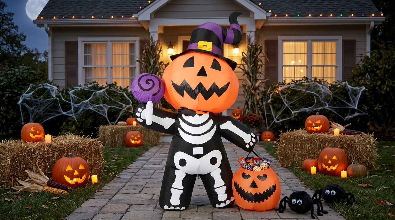 Arche gonflable halloween fantome et chat noir - Decorative Events