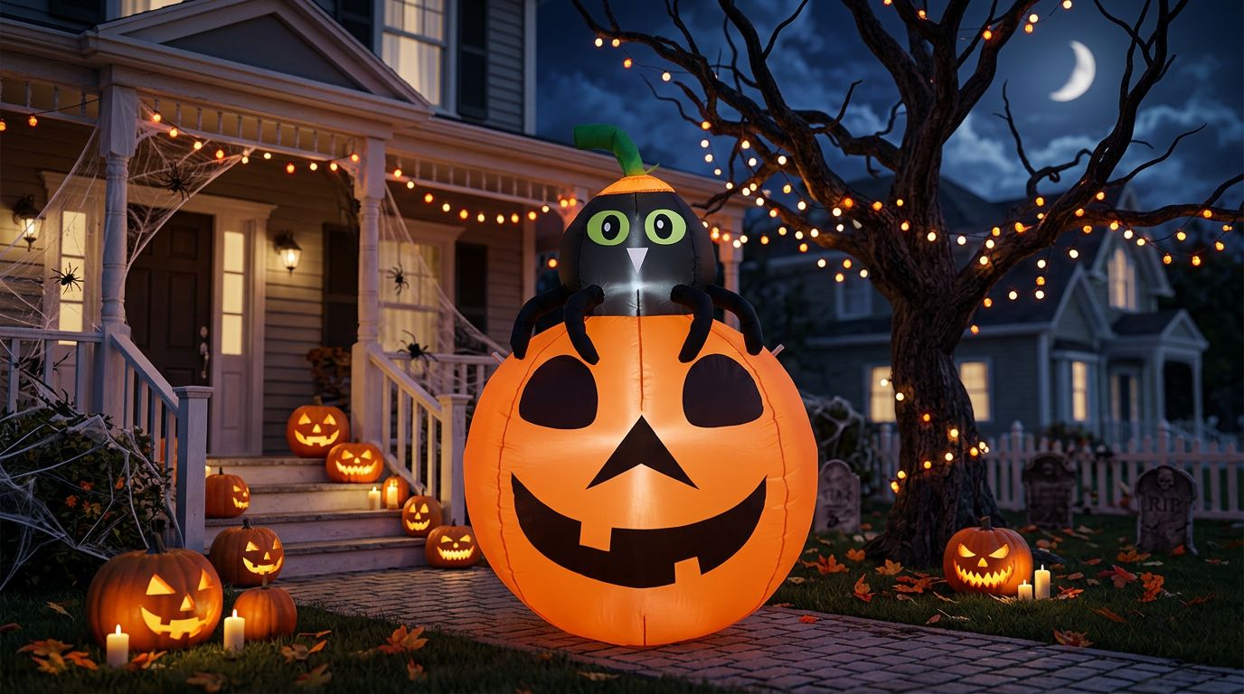 Arche gonflable halloween fantome et chat noir - Decorative Events