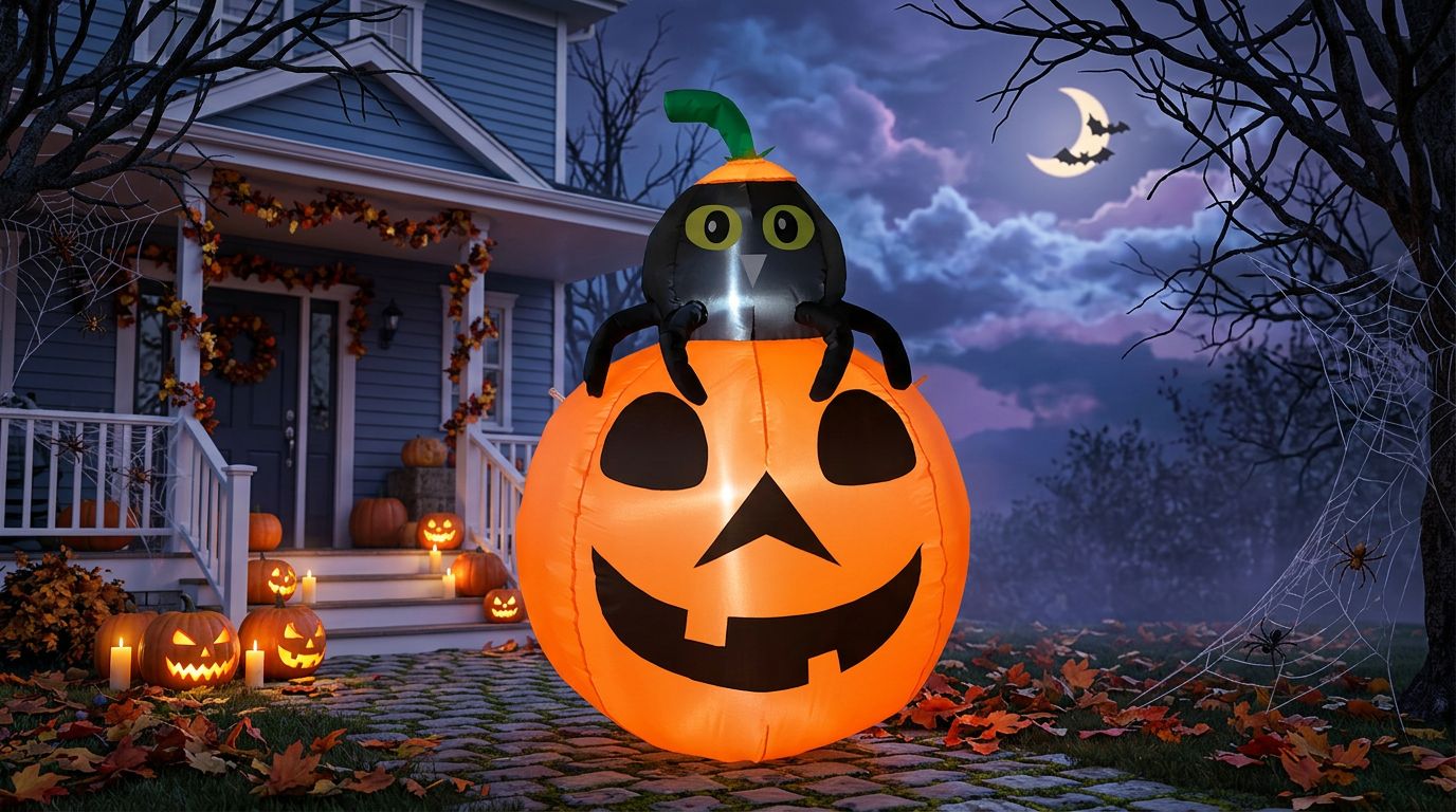 Arche gonflable halloween fantome et chat noir - Decorative Events