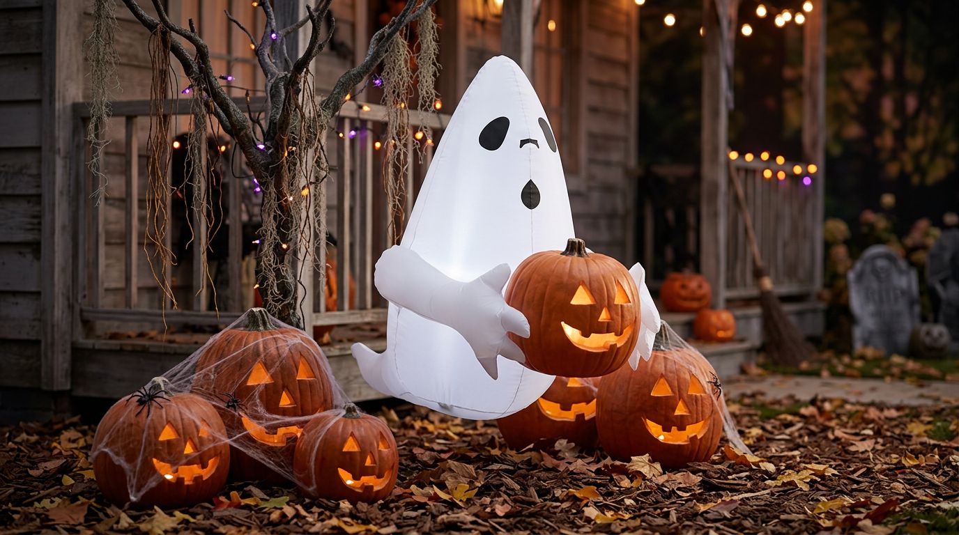 Arche gonflable halloween fantome et chat noir - Decorative Events
