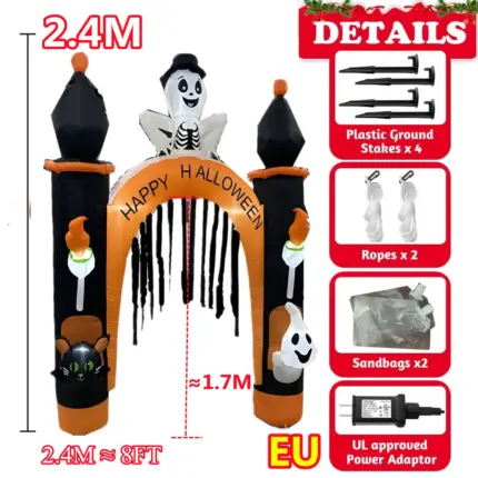 Arche gonflable Halloween fantôme et chat noir - Kf sb dbe b cb dfa a a eu - Decorative Events
